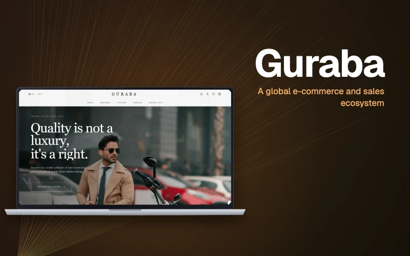 Guraba website shown on a laptop