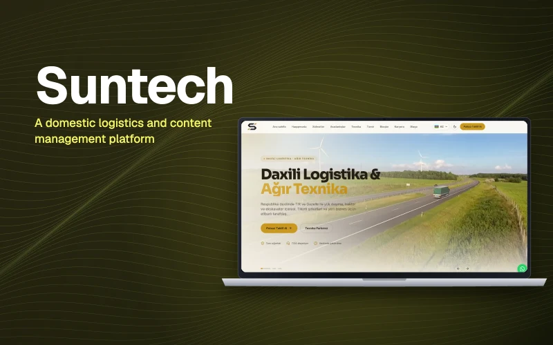 Suntech website shown on a laptop